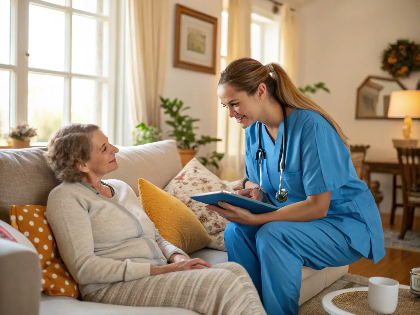 A nurse assisting a patient in a Japanese hospital, highlighting a healthcare job opportunity.
